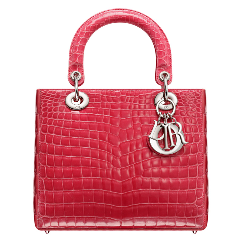 CRO44551 M318 Luce corallo coccodrillo borsa Lady Dior